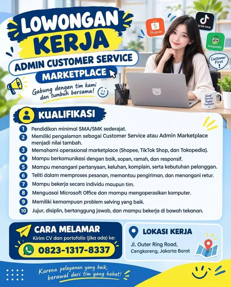 LOWONGAN ADMIN CUSTOMER SERVICE