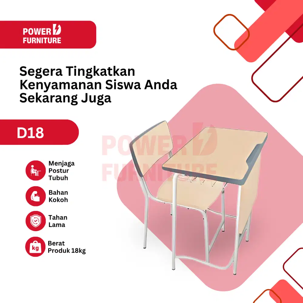 Meja Kursi Kelas | Kursi Siswa Sekolah | Meja Siswa - D18