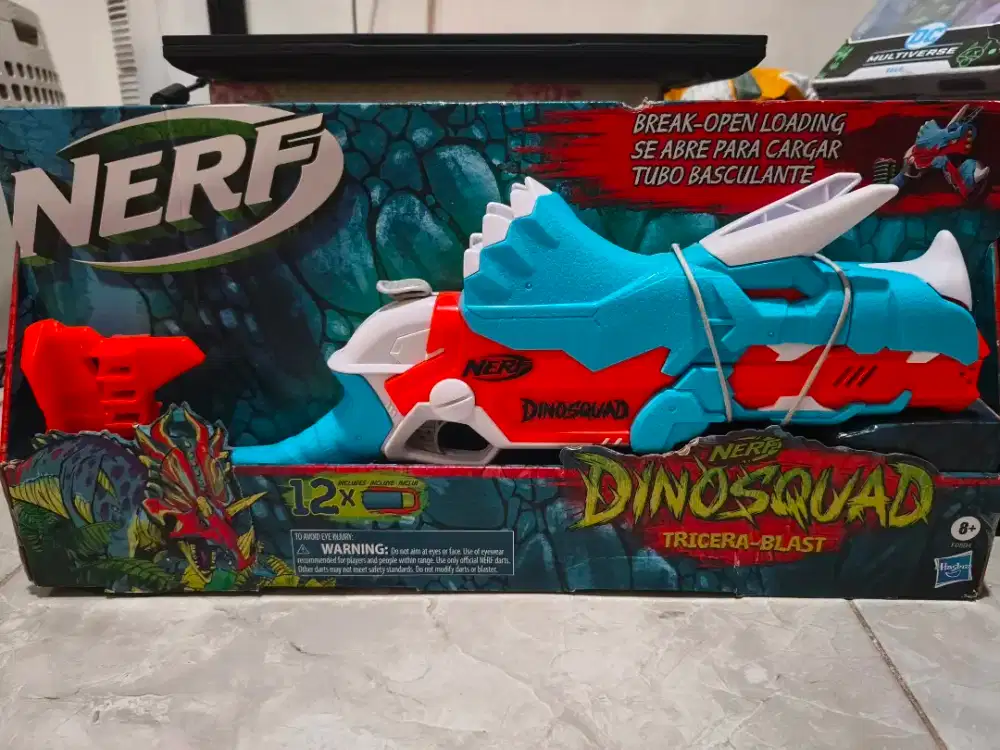 NERF Tricerablast Blaster 3 Dart Loading Dino Design 12 Darts Foam 100