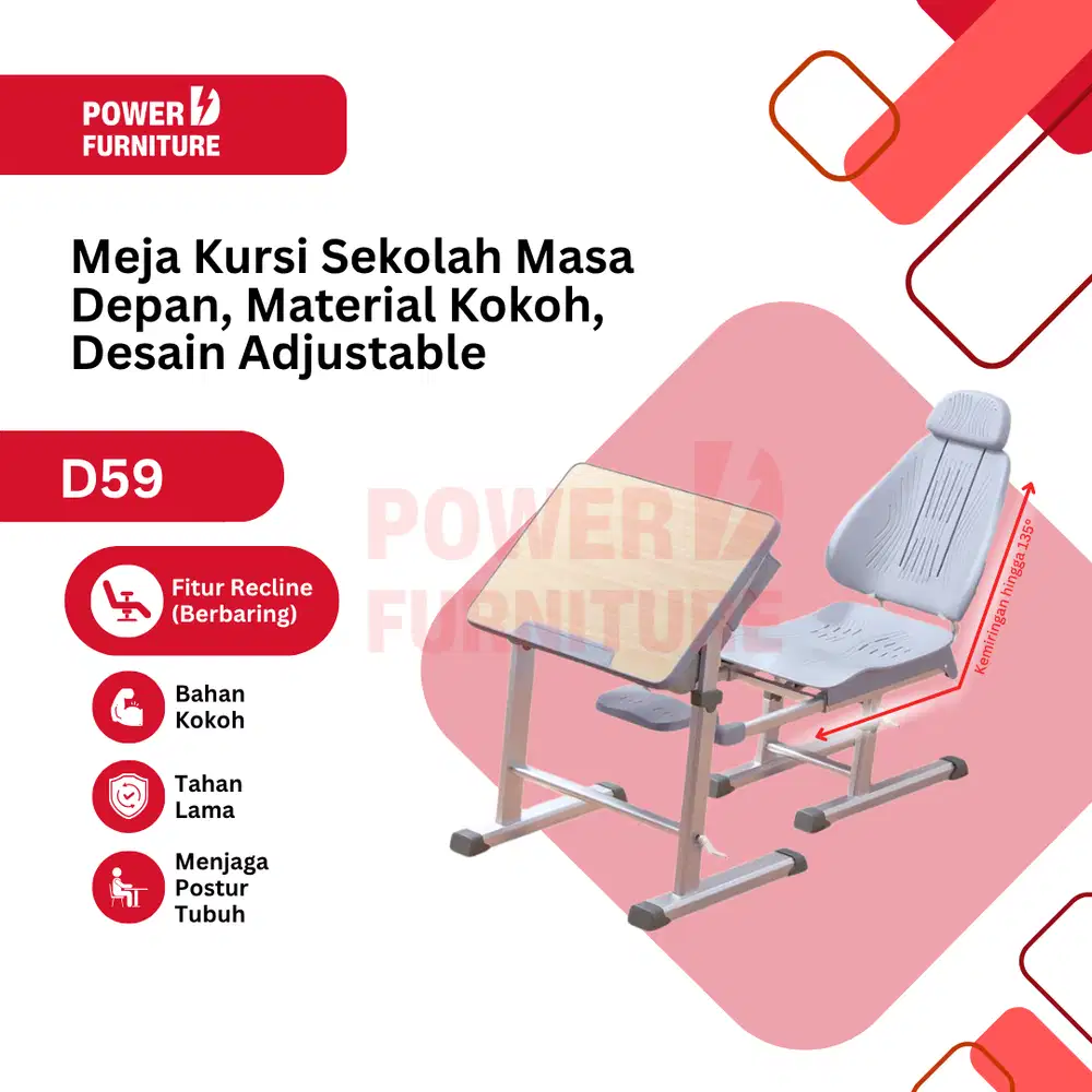 Kursi Siswa Sekolah | Bangku Sekolah Reclined | Set Meja & Kursi Siswa