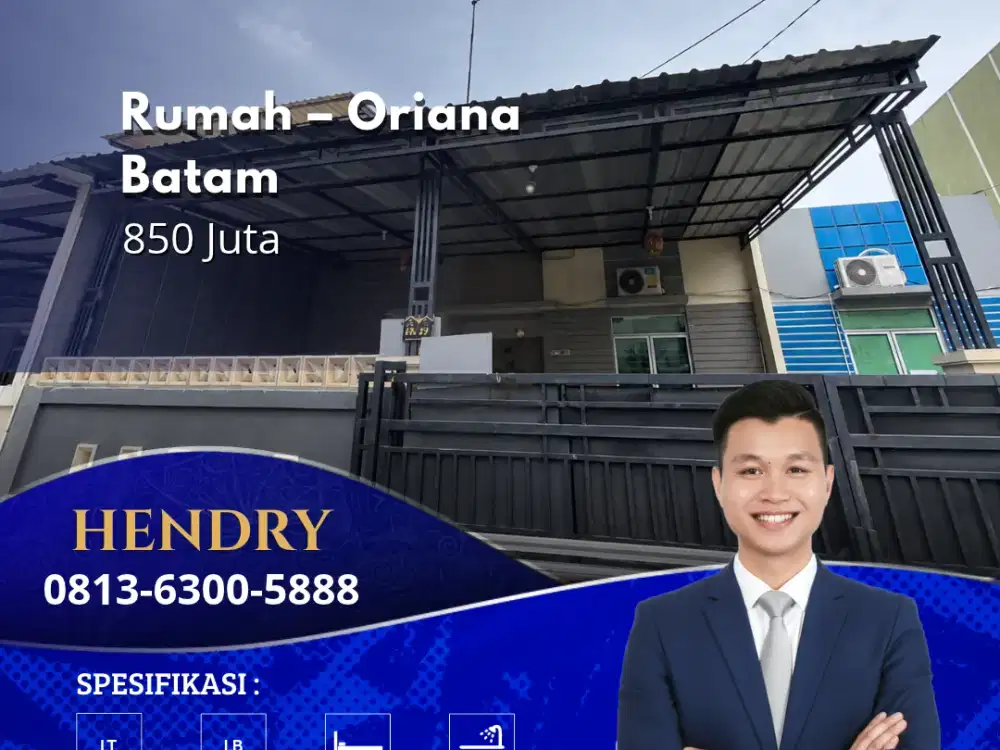 Dijual Cepat Murah Rumah Oriana Pasir Putih Ocarina Batam Centre
