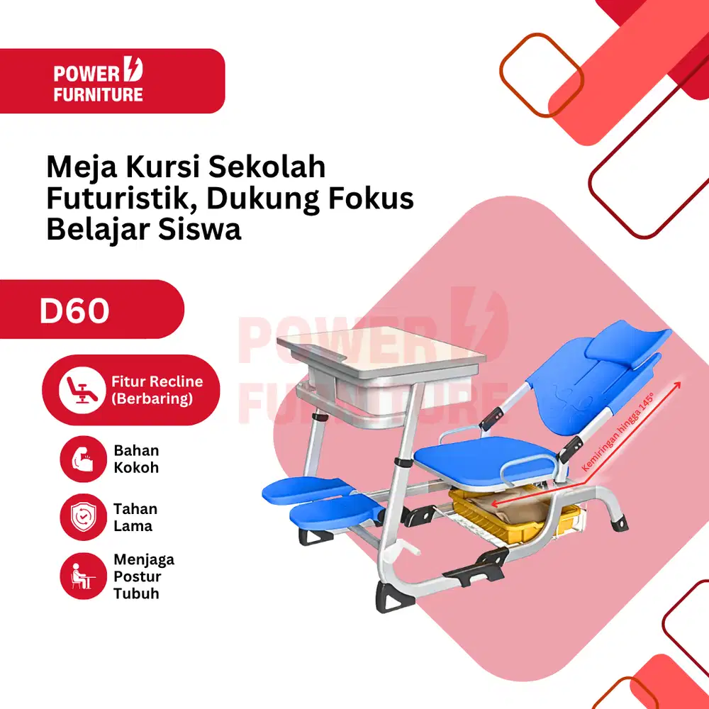 Bangku Sekolah Modern | Kursi Sekolah Modern | Meja Sekolah Reclined