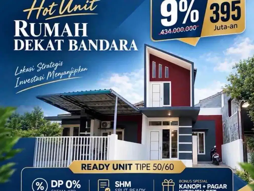 Promo Rumah Murah 2 Lantai Dekat Bandara dan Exit Tol
