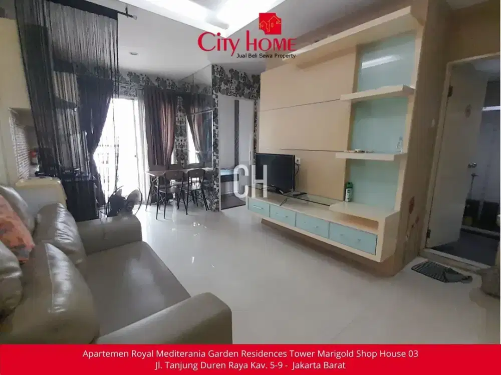 Sewa Apartemen 2 BR Furnished di Mediterania Garden Residence 2