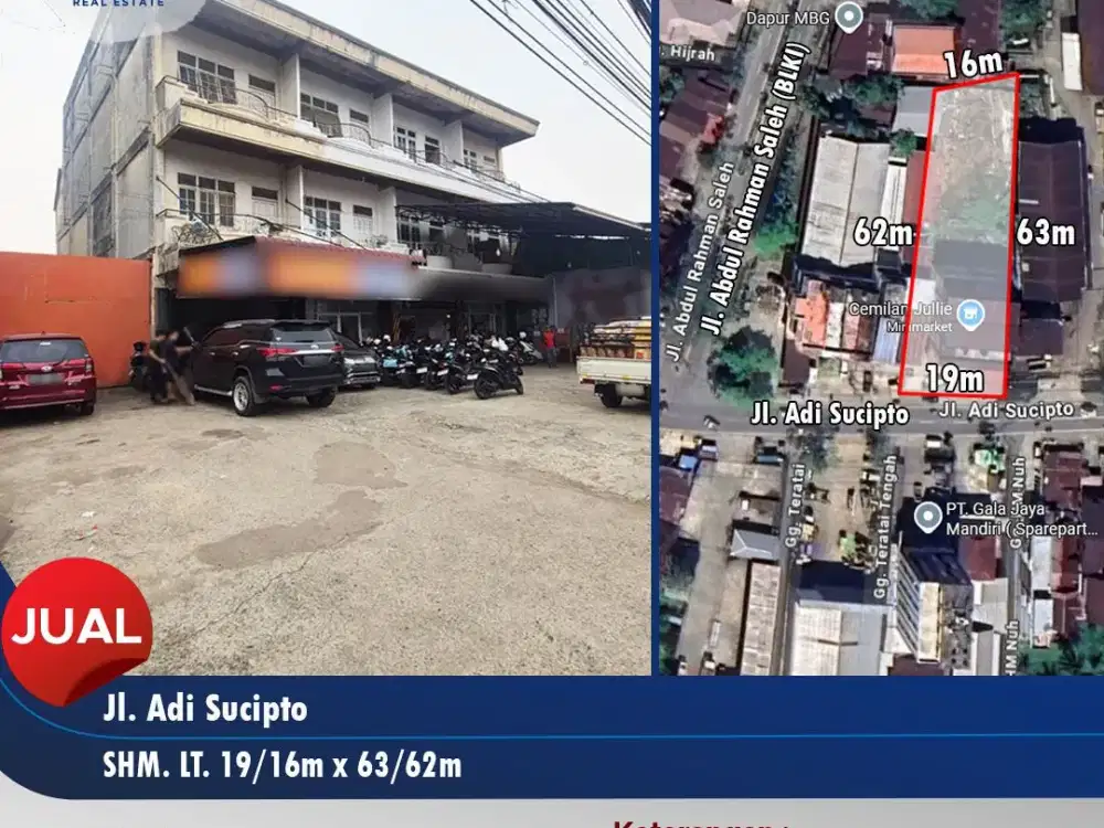 Tanah + Ruko Aktif Usaha di Adi Sucipto dekat BLKI