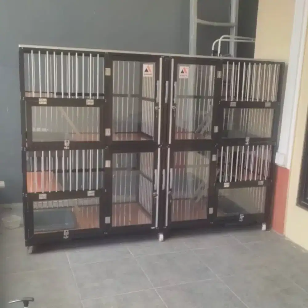 KANDANG KUCING 4 PINTU 2 LANTAI ALUMINUM