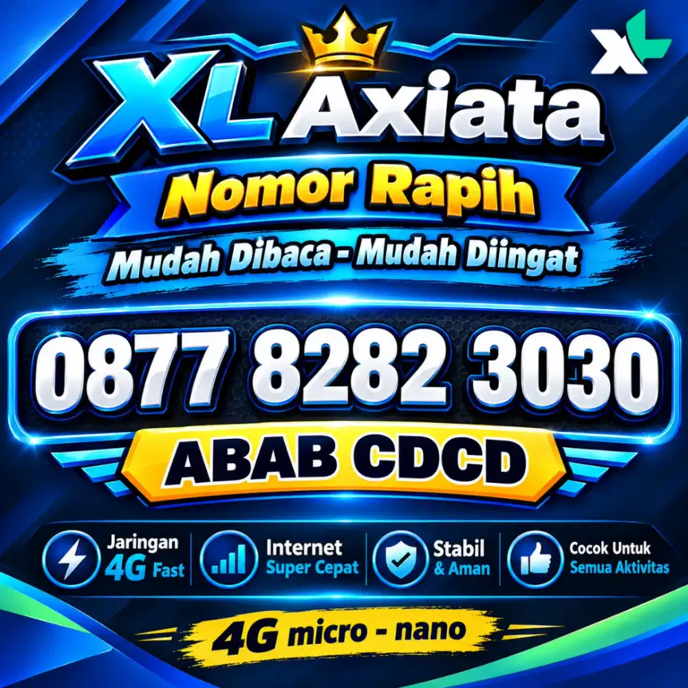Nomor Cantik Kartu Perdana XL AXIATA Prabayar Triple ABAB 3030