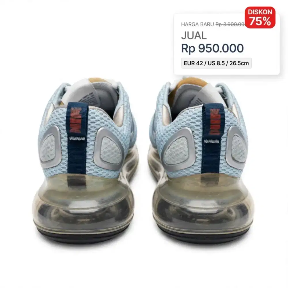 NIKE AIR MAX 720 LIGHT BLUE - ORIGINAL 100% - SIZE 42