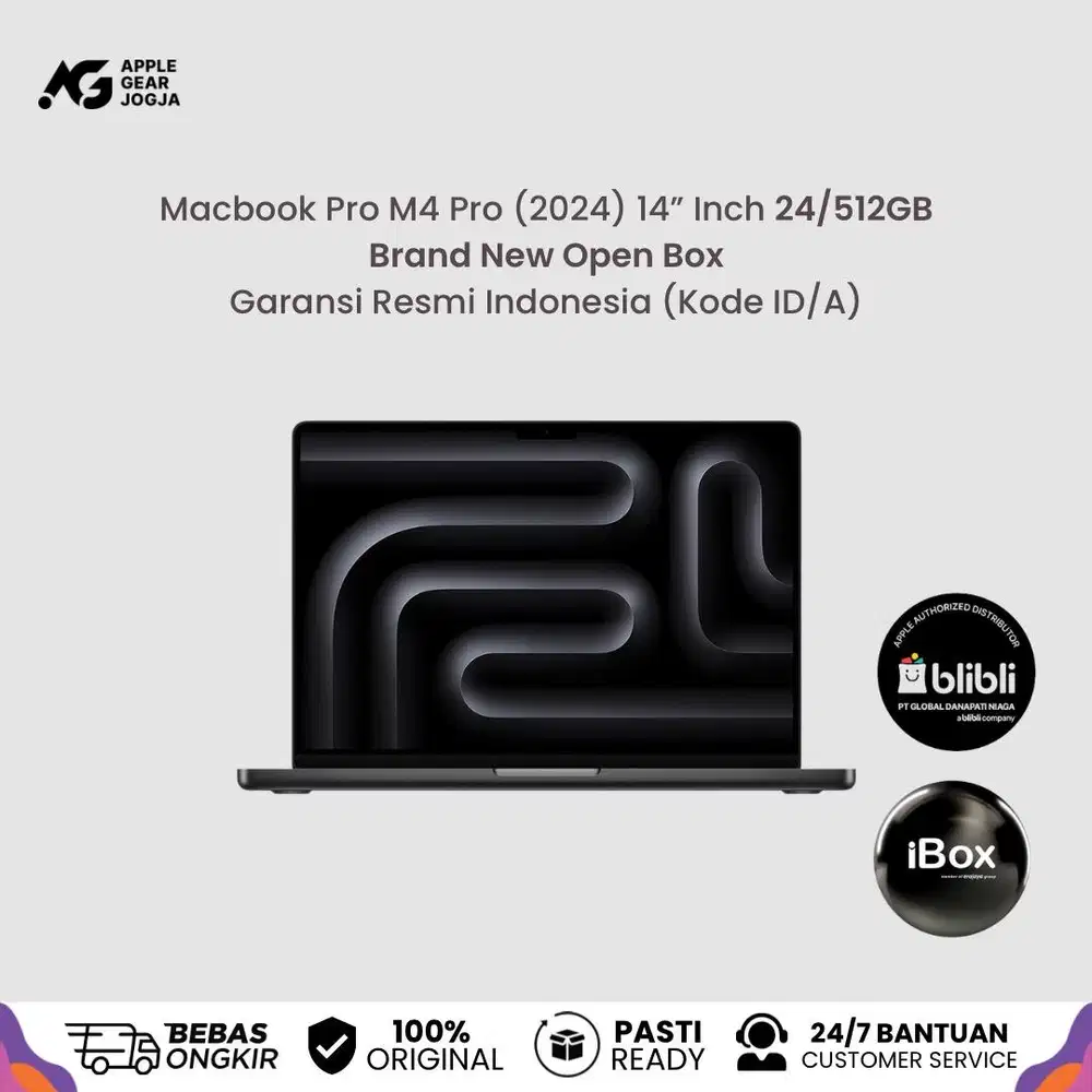 (iBox) Macbook Pro 14 Inch M4 Pro 24/512GB Resmi Indonesia BNOB