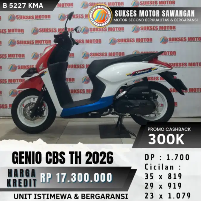 HONDA GENIO CBS TH 2026 UNIT MULUS BISA CASH KREDIT BERGARANSI MESIN