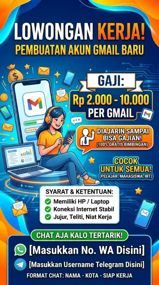 Loket buat gmail sehari bisa 200k