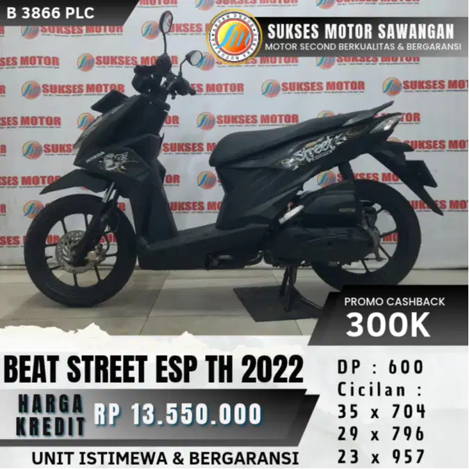 DP 600 CASH KREDIT HONDA BEAT STREET ESP TH 2022 MULUS BERGARANSI