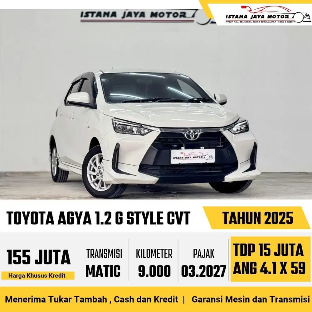[KM 9RB] Toyota Agya G Style CVT 1.2 Automatic 2025