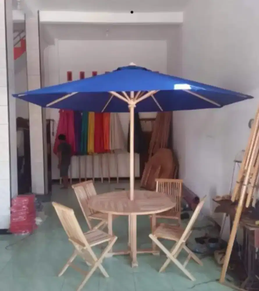 Meja payung,tenda waterproff,payung jati,kursi santai,tenda