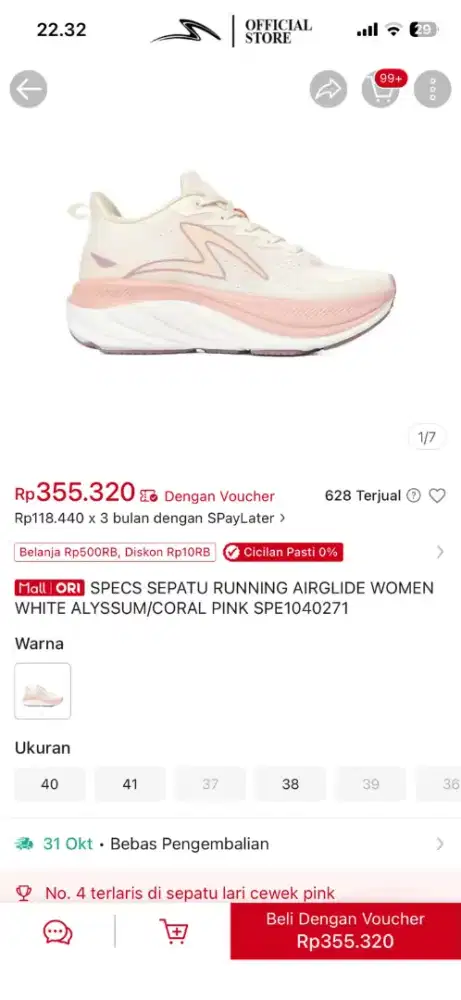 Sepcs Airglide size 40