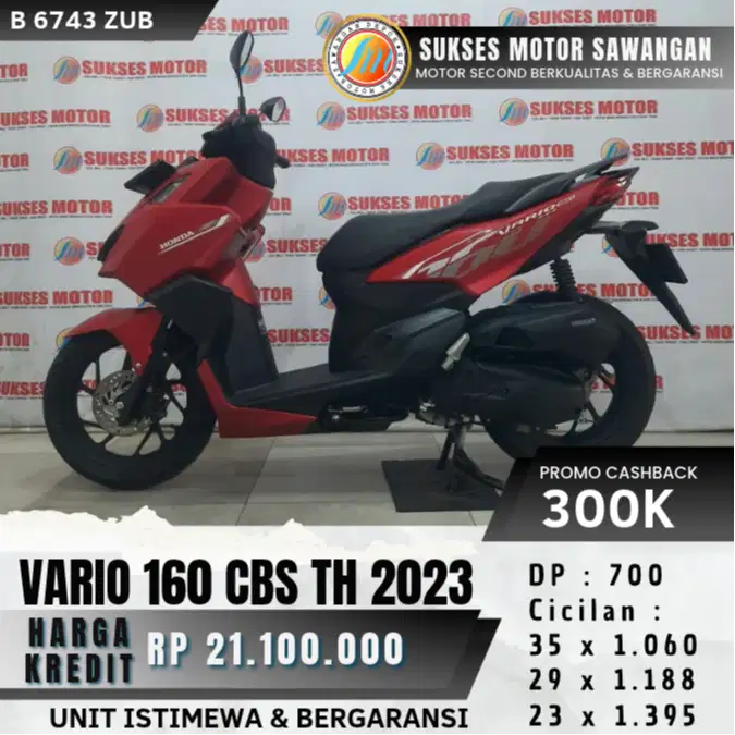 DP 700 RIBU HONDA VARIO 160 CBS TH 2023 MERAH MULUS UNIT BERGARANSI