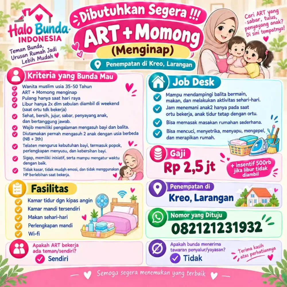ART + Momong (Gaji 2,5jt - 3jt)