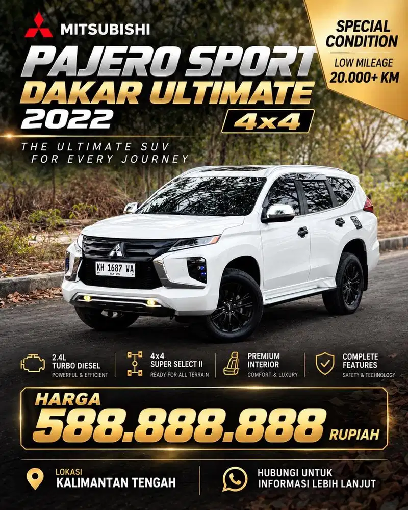 FOR SALE – MITSUBISHI PAJERO SPORT DAKAR ULTIMATE 4x4 AT 2022