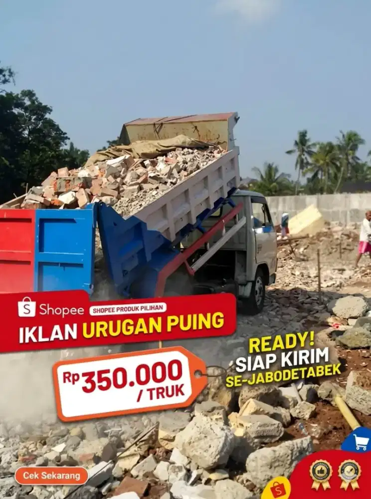 Urugan tanah dan puing