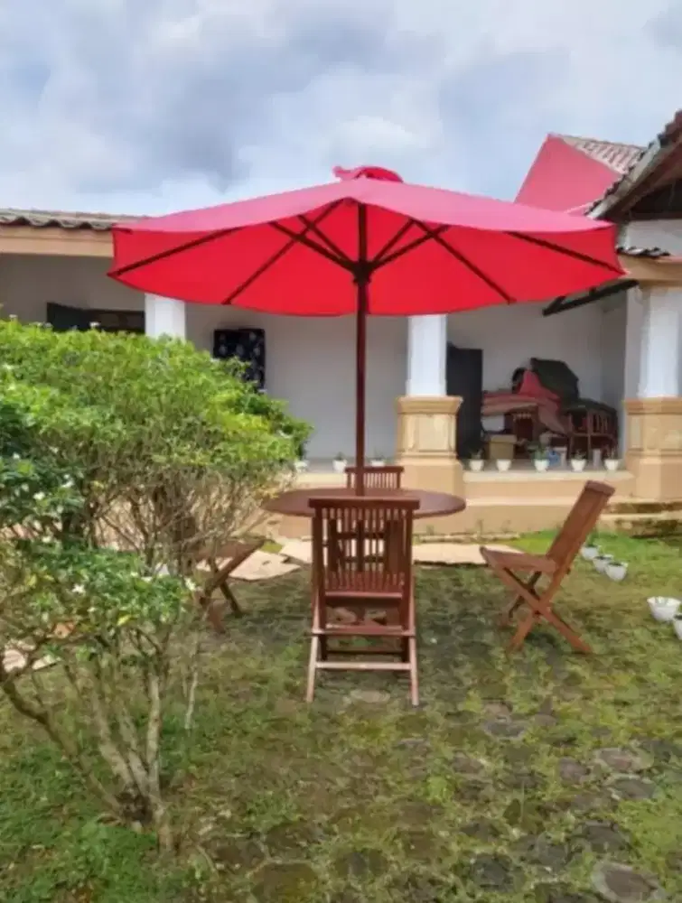 Tenda payung,meja makan bulat,tenda waterproff,,payung jati,kursi