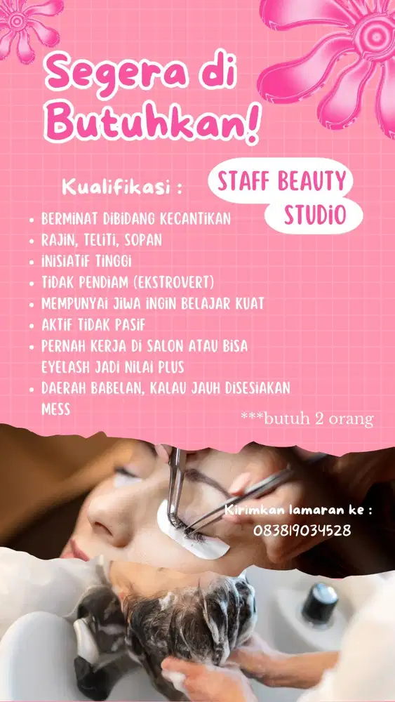 Lowongan kerja terapis kecantikan