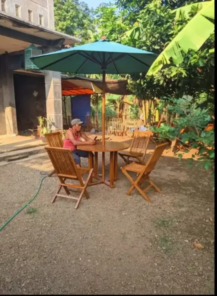 Meja payung,tenda taman,kursi cafe,kursi payung,payung jati murah