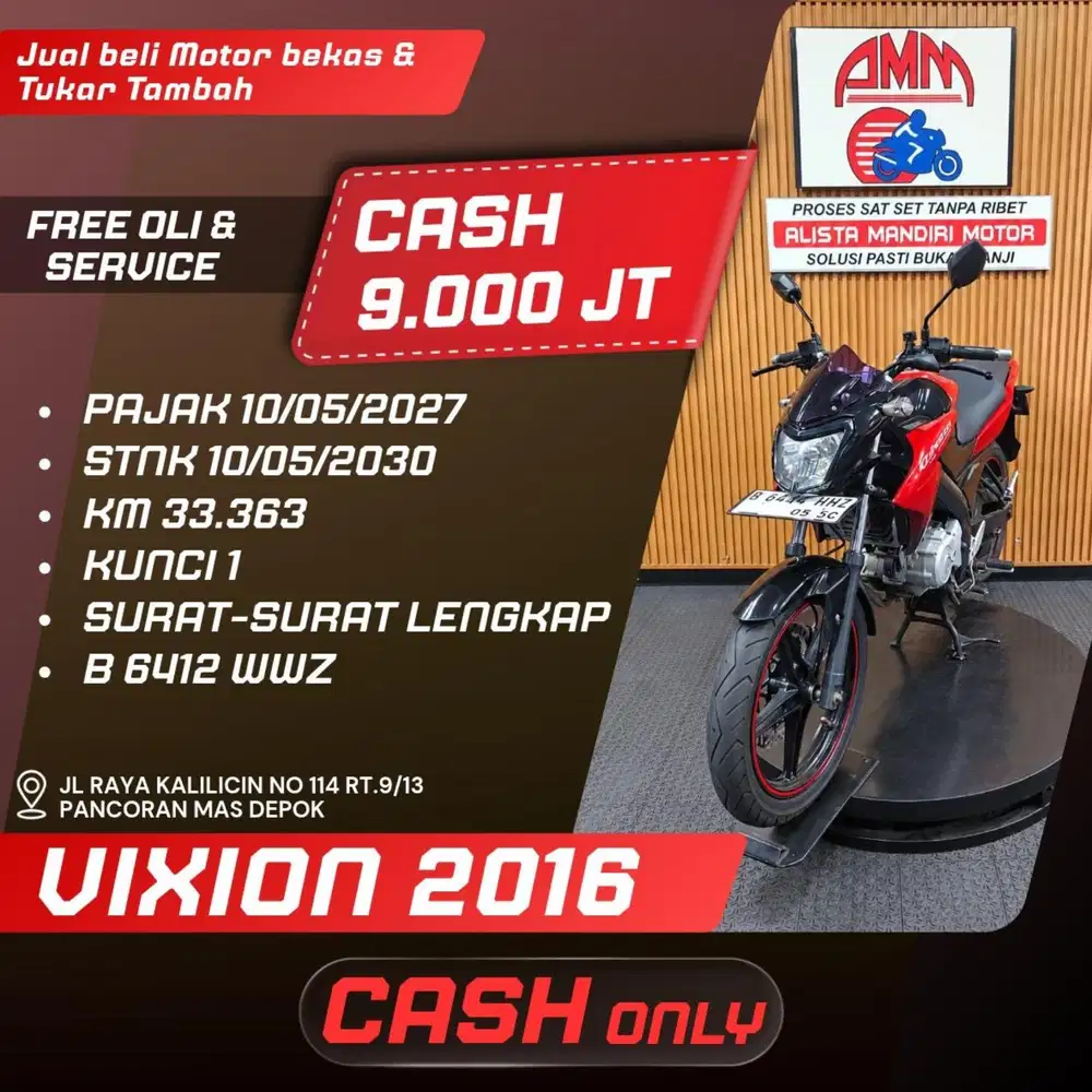 VIXION 2016 PAJAK HIDUP CASH ONLY ALISTA