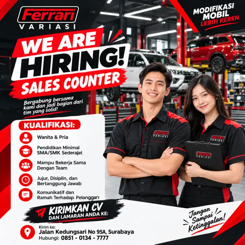 LOWONGAN KERJA SALES COUNTER
