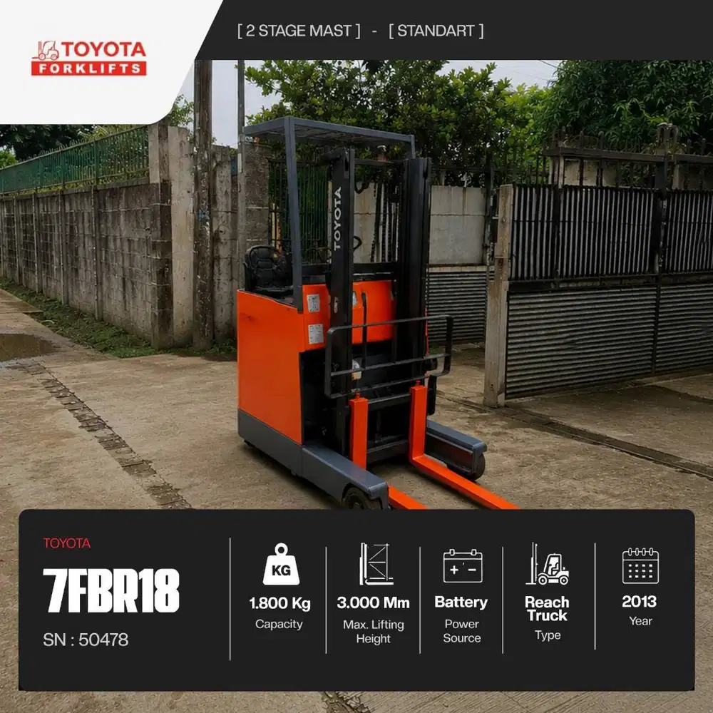 Forklift TOYOTA 7FBR18 | 1,8 Ton | 3 Meter
