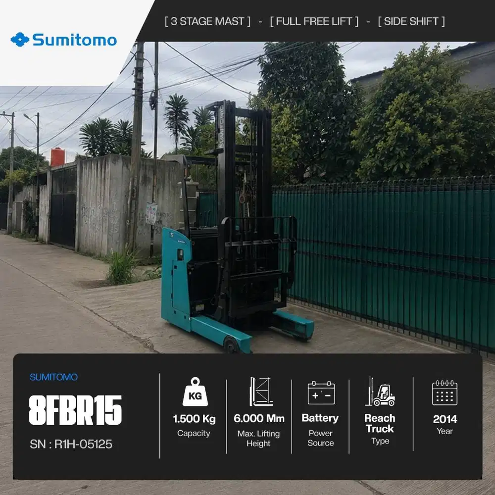 Forklift SUMITOMO 8FBR15 | 1,5 Ton | 6 Meter