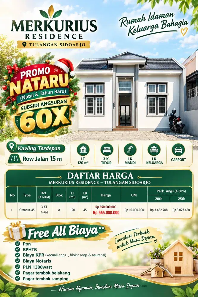 RUMAH READY SIDOARJO RP. 565JT-AN