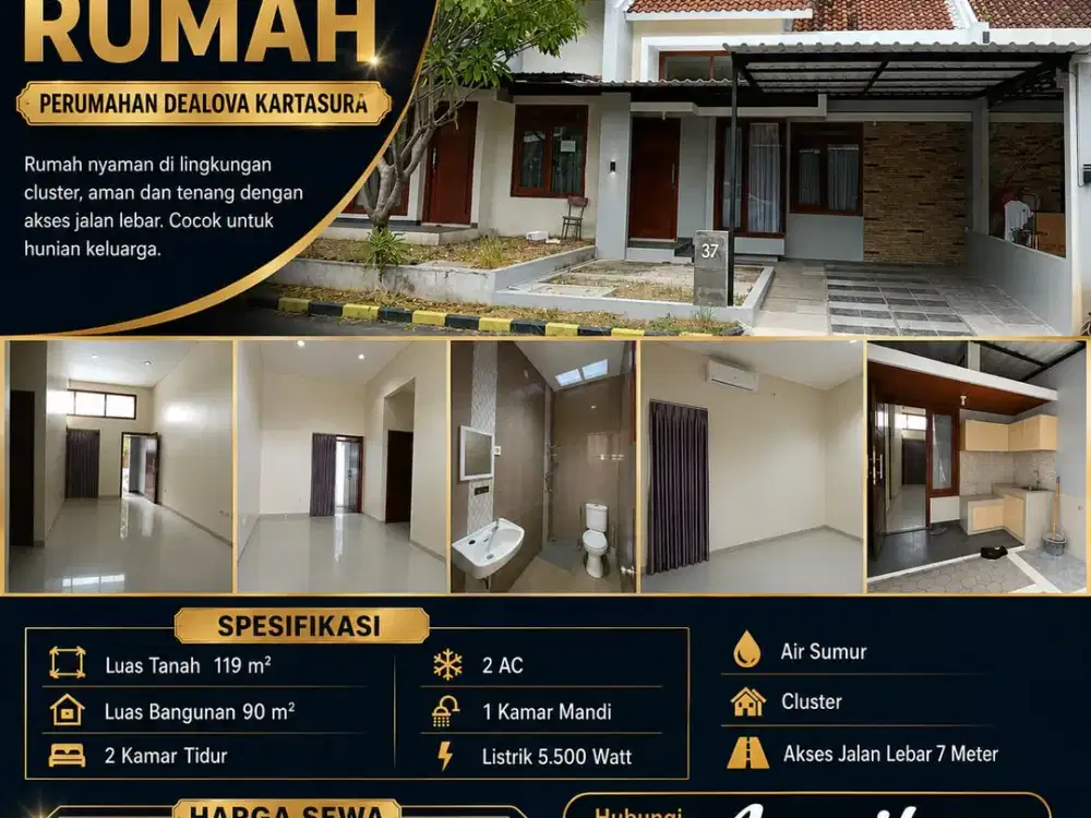 Rumah Sewa Dekat Kampus Ums Cluster Elite Dealova Pabelan Bonus 2 Ac