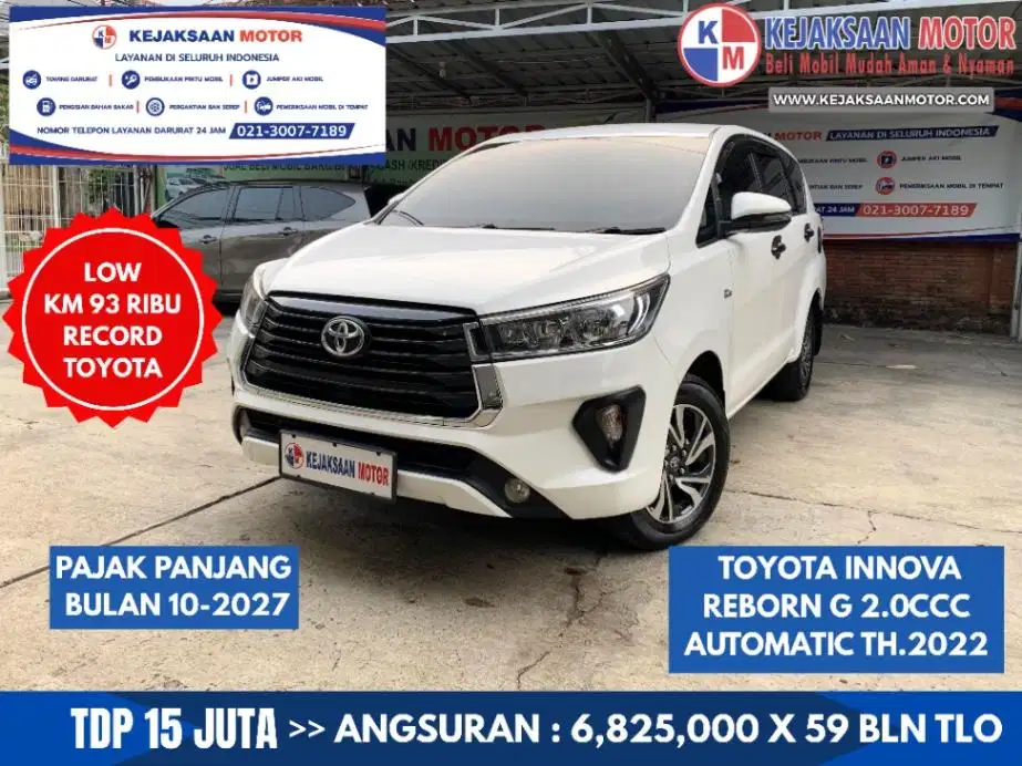 Toyota Innova Reborn G 2.0cc Automatic Th.2022