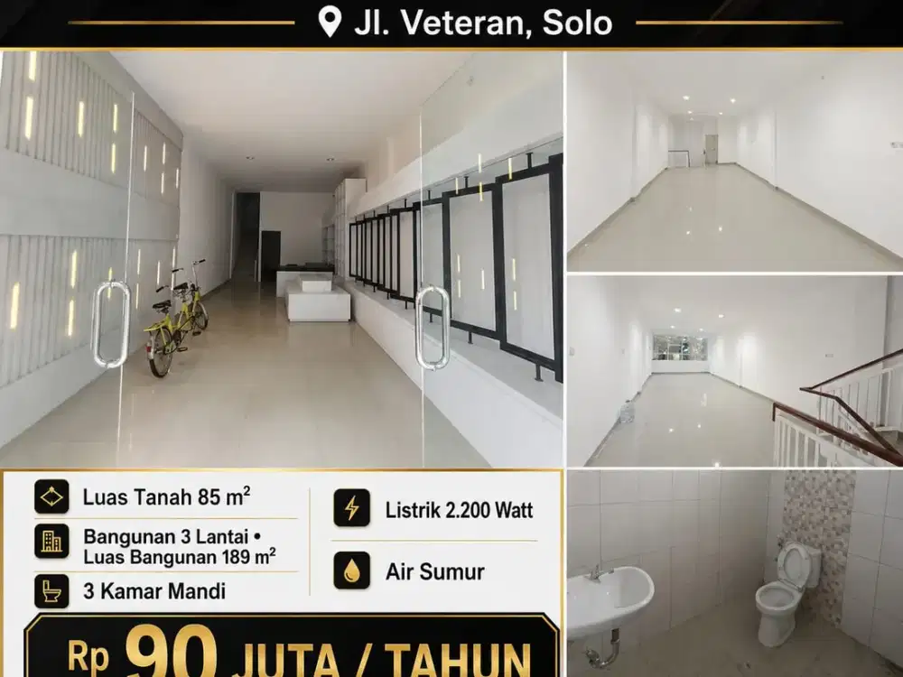 Ruko 3 Lantai Siap Pakai di Jl Veteran Gading Cocok Untuk Kantor
