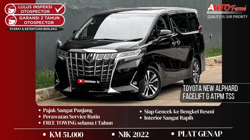 KM51RB Toyota New Alphard Facelift G ATPM TSS NIK 2022 Akhir Black On