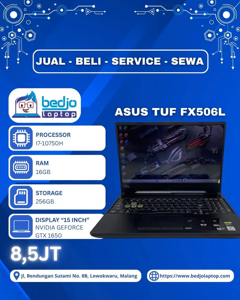 MONSTER GAMING! ASUS TUF FX506L,laptop gaming RAM 16GB, laptop Intel