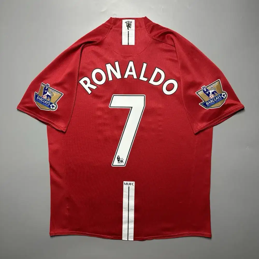 MAN UNITED NIKE 2007/2008 FOOTBALL HOME JERSEY #7 RONALDO SIZE “L