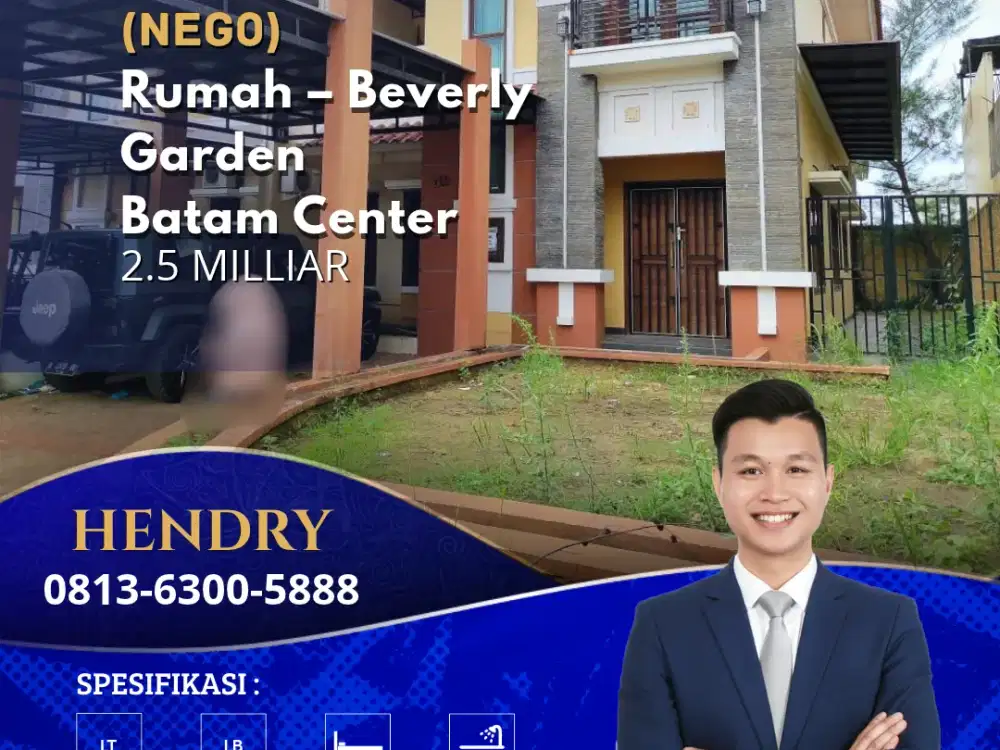 Dijual Rumah Beverly Garden Batam Centre