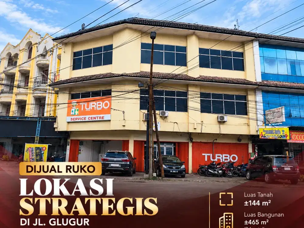 Dijual Ruko Hook Luas 465M² di Kawasan Bisnis Jalan Glugur Medan