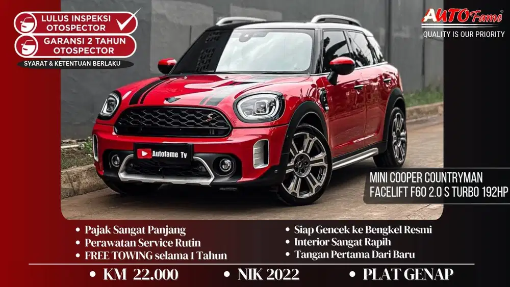 KM22RB Mini Cooper Countryman Facelift F60 2.0 S Turbo 192HP NIK 2022