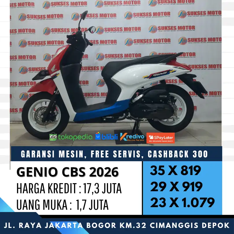 KM LOW GENIO CBS 2026 MULUS SEPERTI BARU CASH KREDIT ERGARANSI