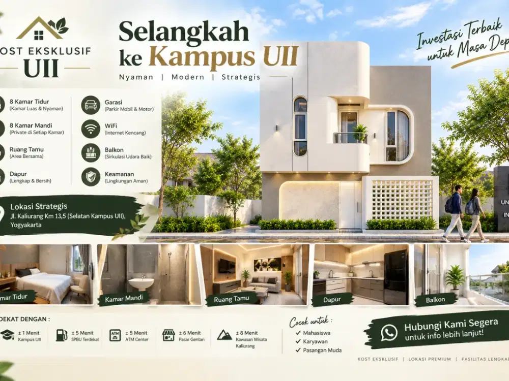 Kost Modern di Jogja Selangkah ke UII Cocok Untuk Investasi