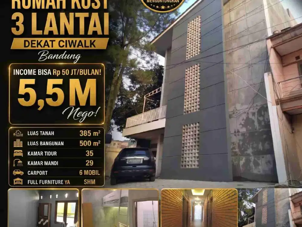 Dijual Cepat MURAH! Rumah & Kost'an FULL FURNISH Di Taman Pelesiran Ciwalk Cihampelas Bandung