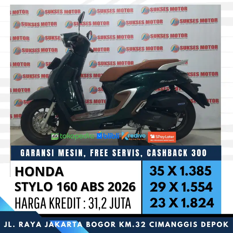 HONDA STYLO 160 ABS 2026 BISA CASH KREDIT UNIT MULUS BERGARNSI