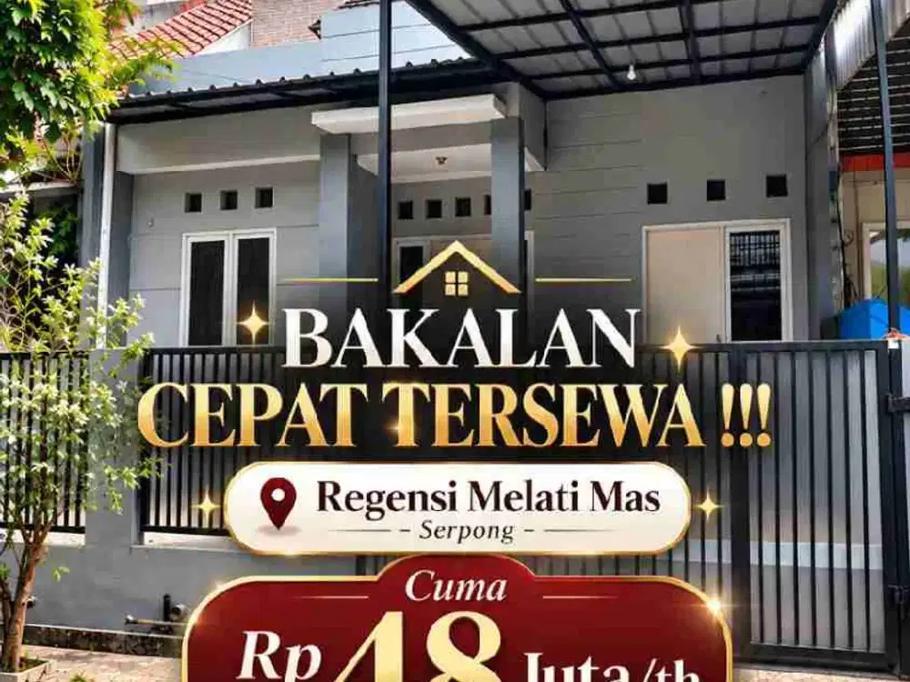 Disewa Rumah Rapi Siap Huni di Serpong Regensi Melati Mas
