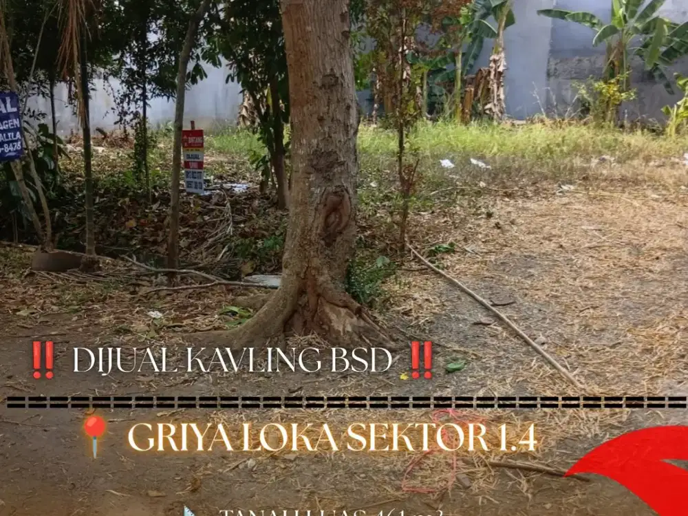 Dijual Kavling 461 m² di Griya Loka Sektor 1.4 BSD – Harga Rp5,9 Juta/m² Nego