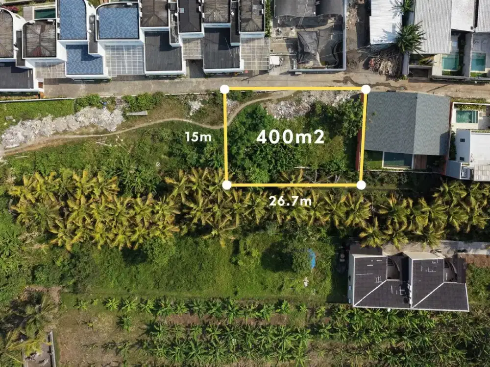 400 sqm (4 Are) Prime Leasehold Yellow Zone Land for Sale Near Kedungu Beach – Bengkel, Tabanan