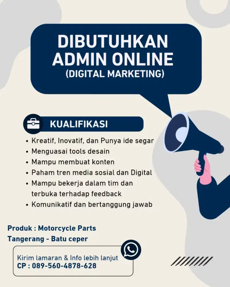 Lowongan kerja admin online