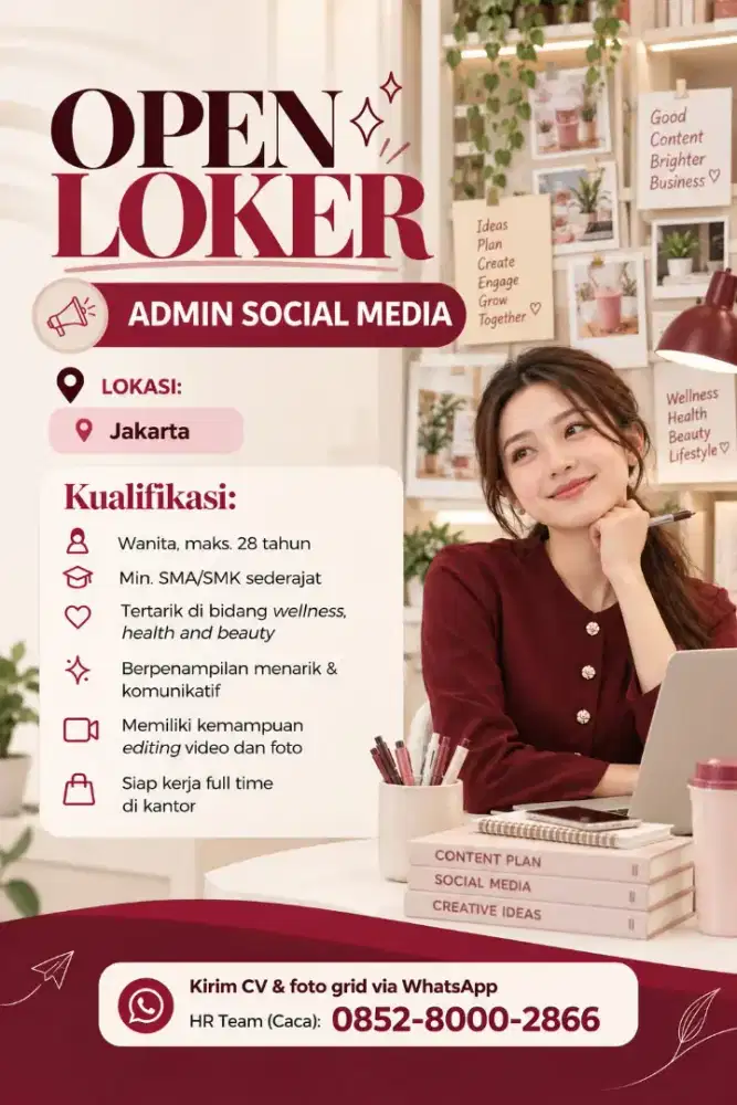 LOWONGAN SOCIAL MEDIA CONTENT CREATOR