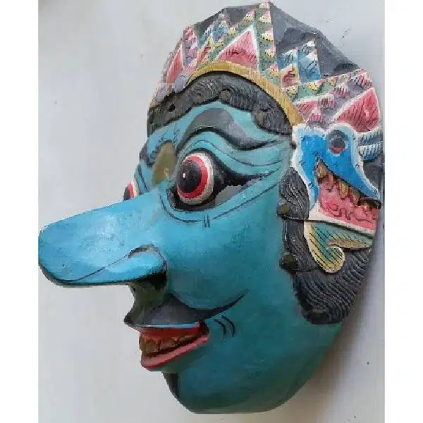topeng kayu Chinese oriental figur PEREMPUAN DJAWA kuno